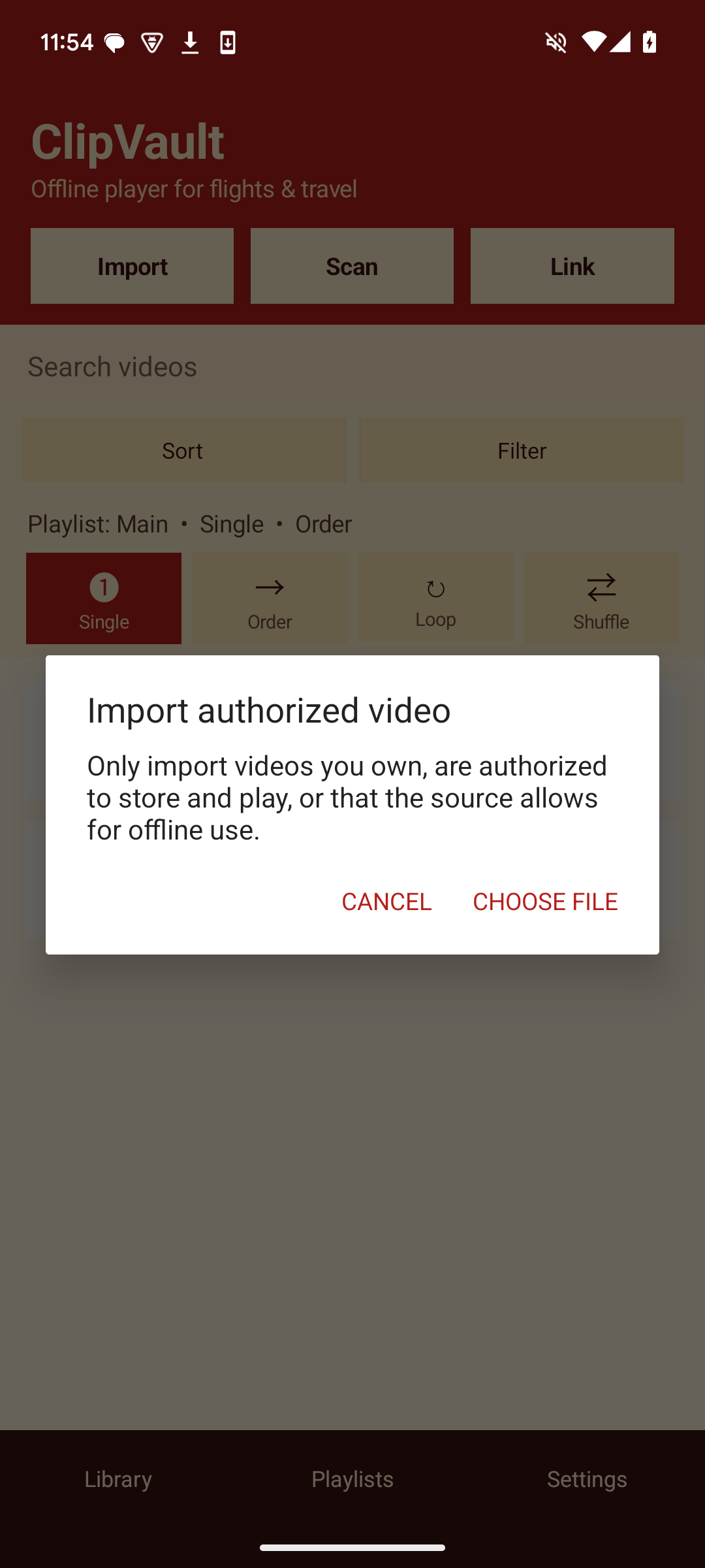 Import only videos you own or are authorised to use